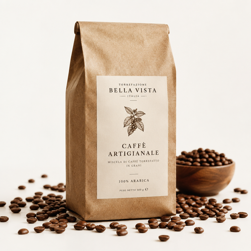 Sacchetto di caffè artigianale italiano blend intenso