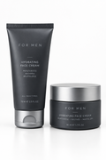 Crema viso idratante uomo design minimalista grigio argento